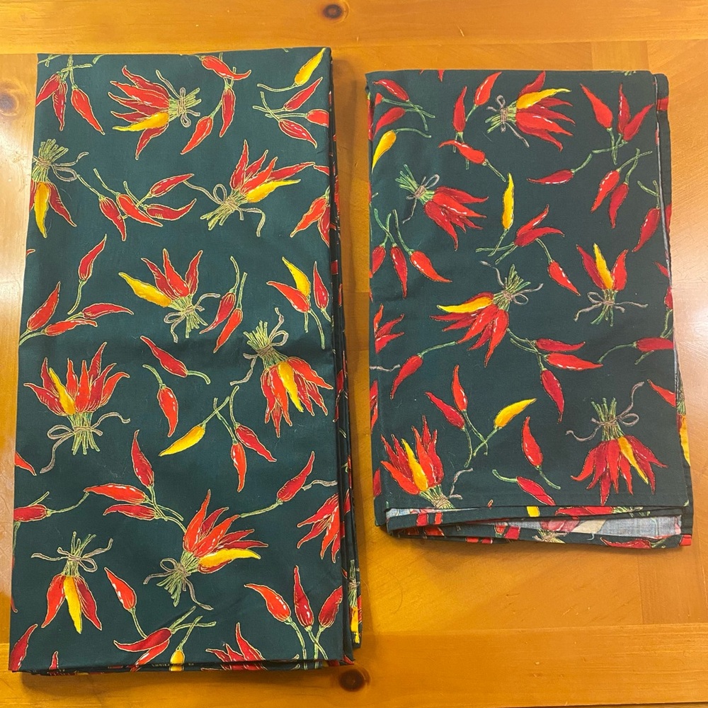 SET of TWO Tablecloths 
Chili Pepper Design